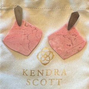 Kendra Scott Astoria Blush Pink Geometric Earrings w/Bag